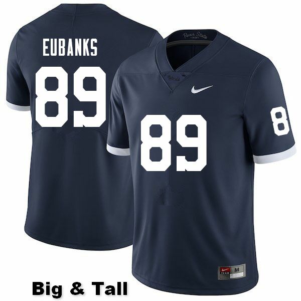 NCAA Nike Men's Penn State Nittany Lions Winston Eubanks #89 College Football Authentic Big & Tall Navy Stitched Jersey VTQ5298NV